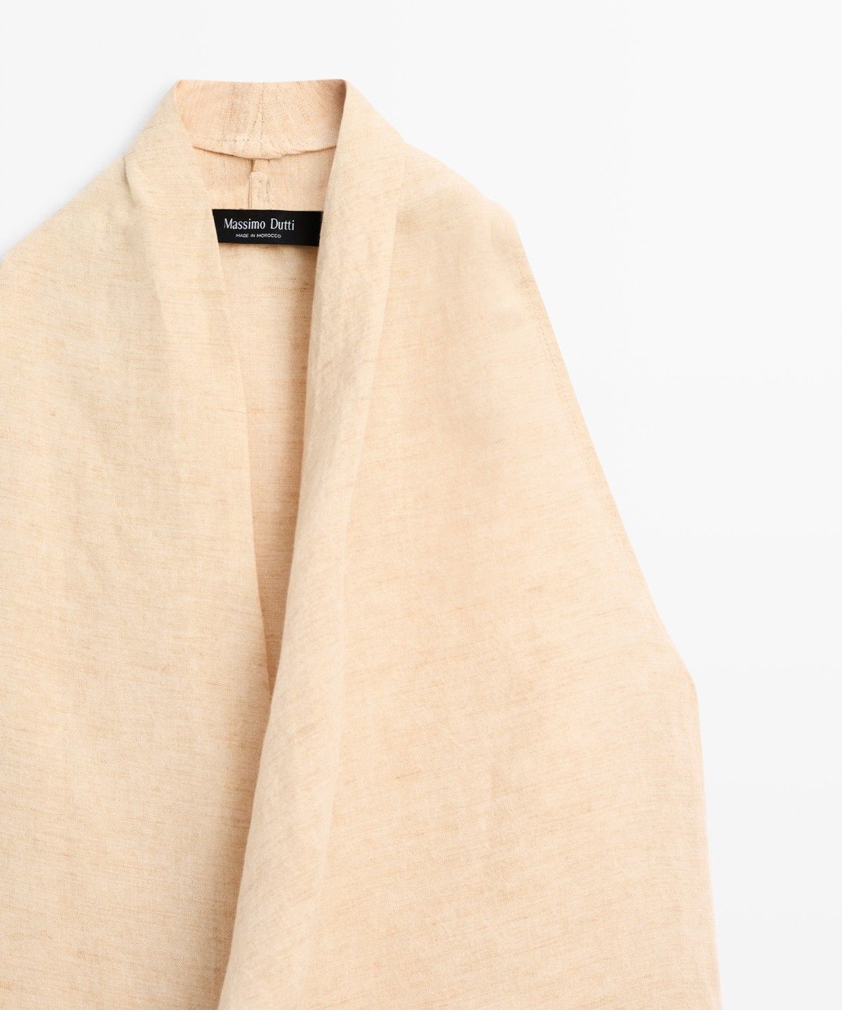 마시모두띠(MASSIMO DUTTI) 리넨 블렌드 드레이프 홀터넥 탑