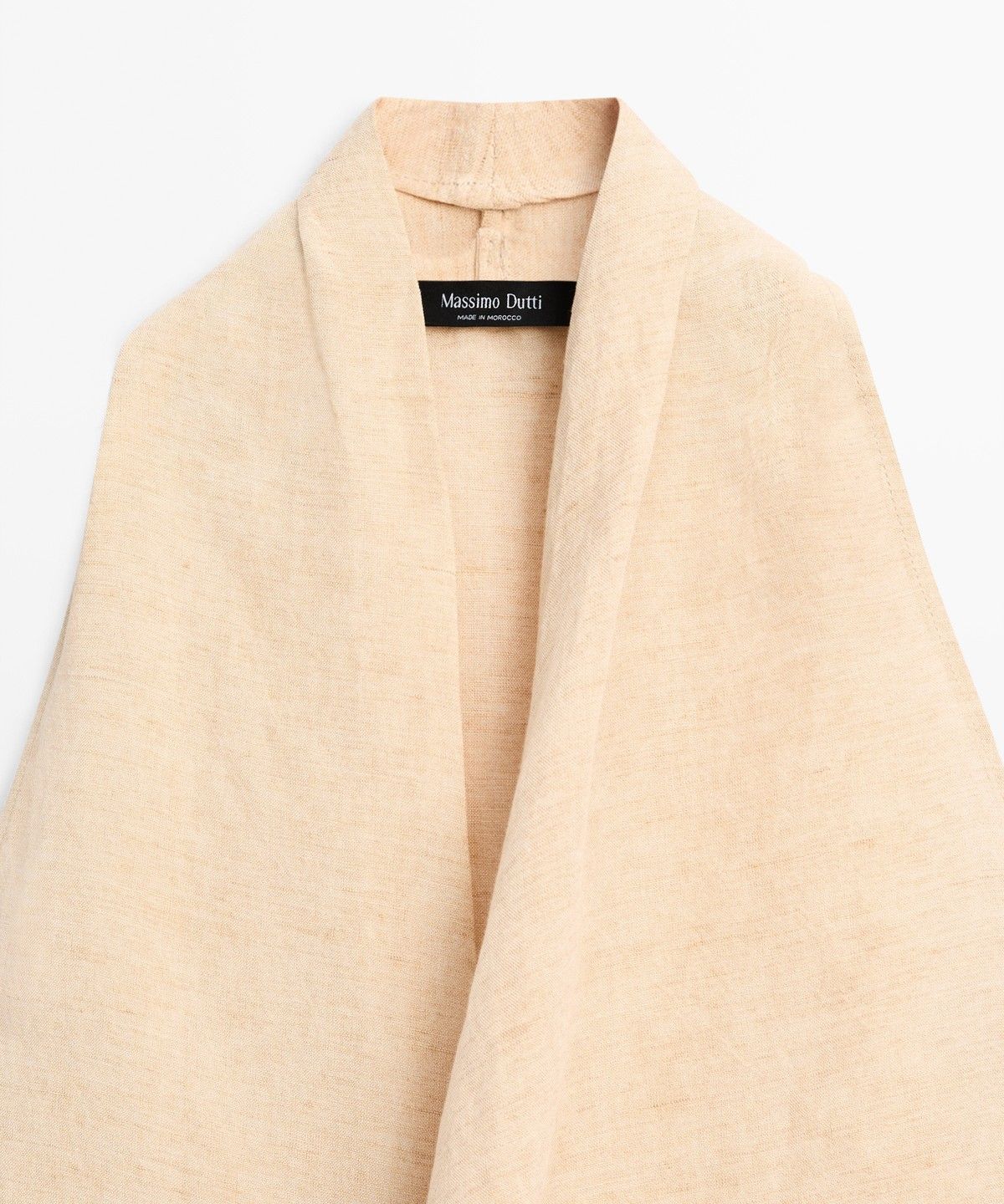 마시모두띠(MASSIMO DUTTI) 리넨 블렌드 드레이프 홀터넥 탑