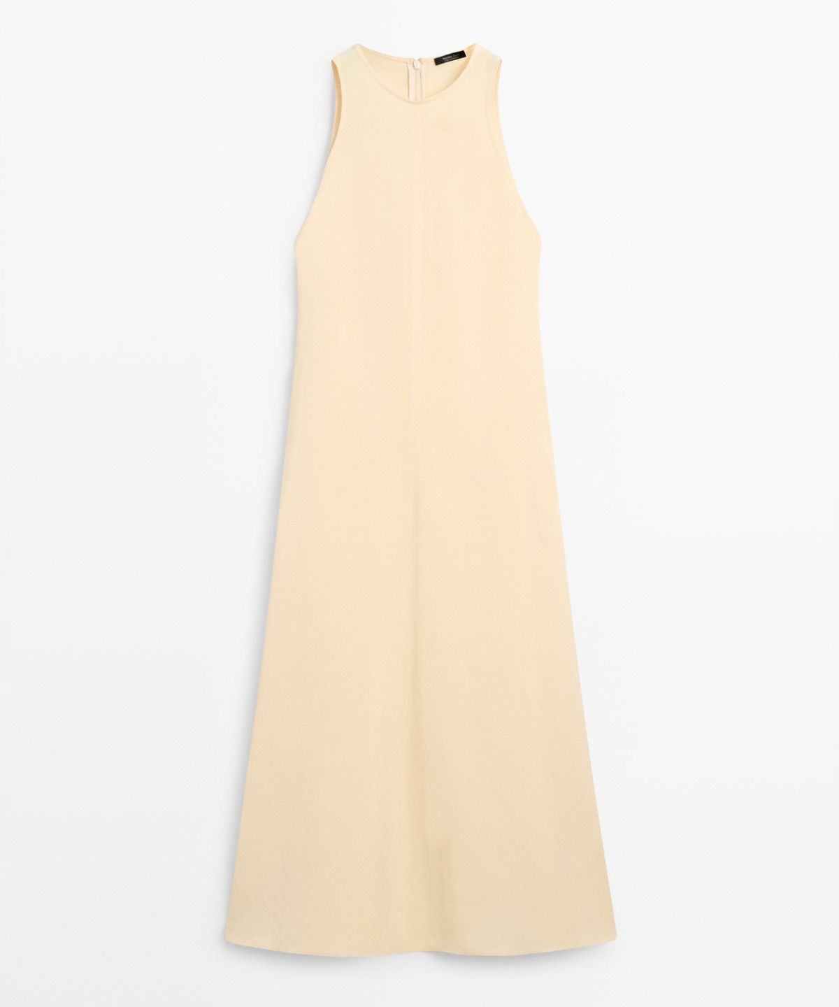 마시모두띠(MASSIMO DUTTI) 린넨 플루이드 홀터넥 미디 원피스