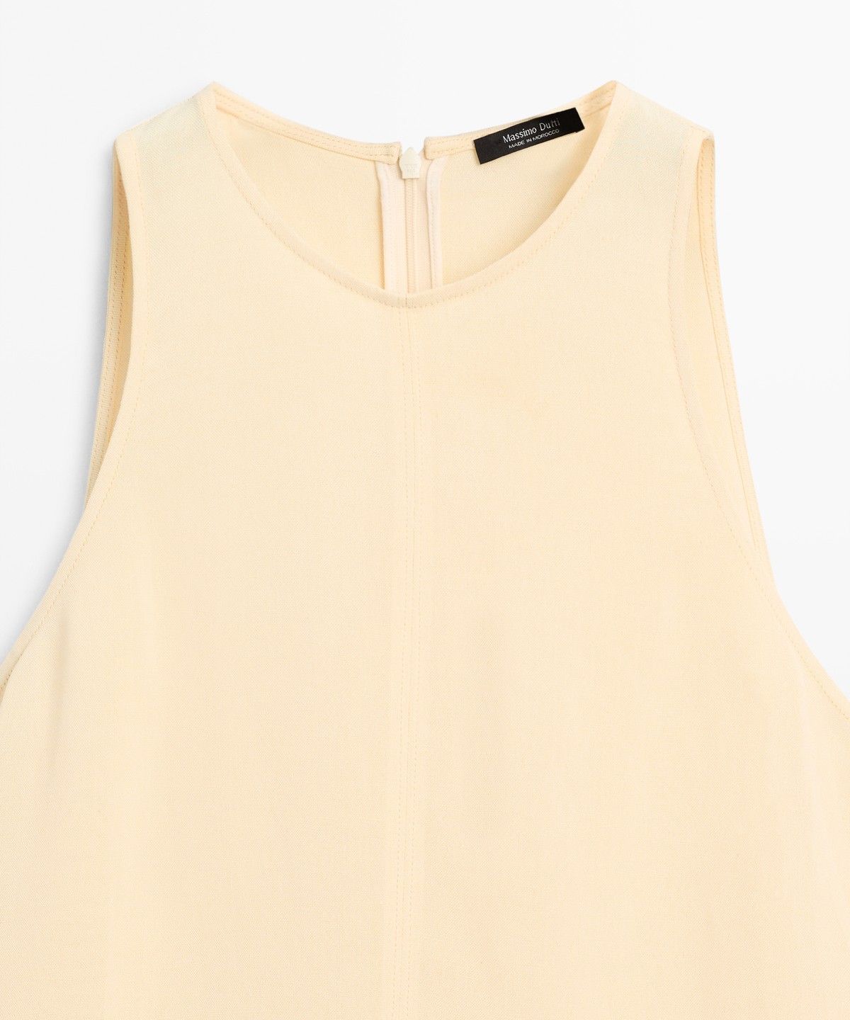 마시모두띠(MASSIMO DUTTI) 린넨 플루이드 홀터넥 미디 원피스