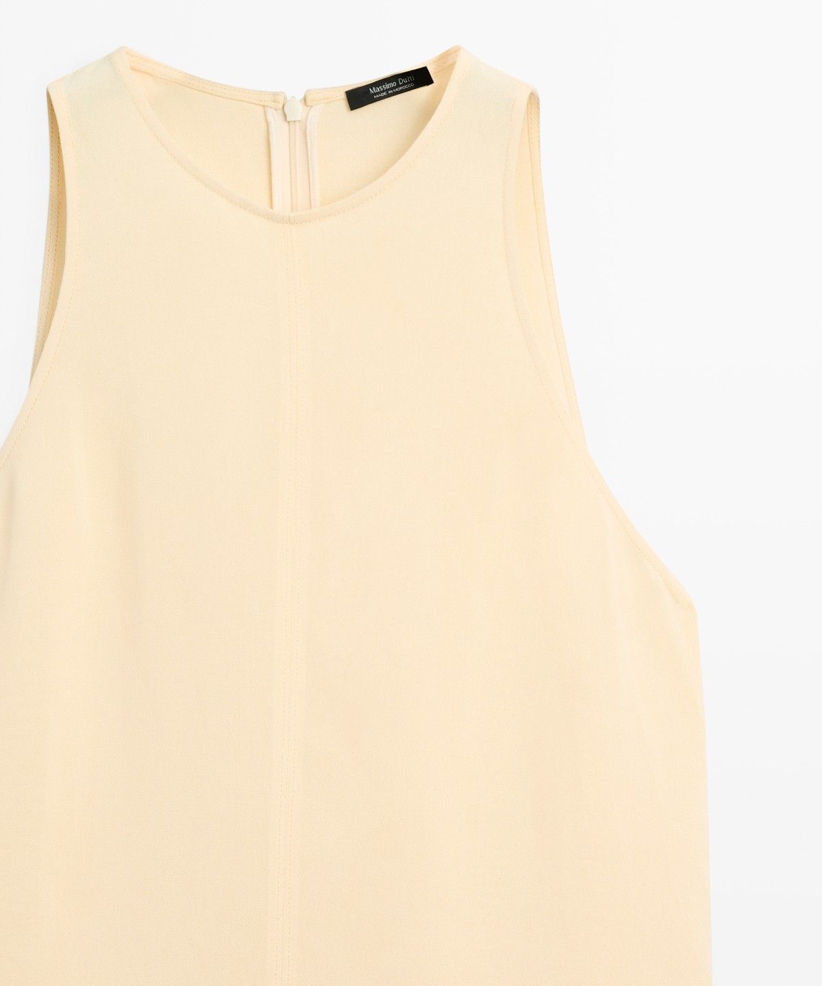 마시모두띠(MASSIMO DUTTI) 린넨 플루이드 홀터넥 미디 원피스