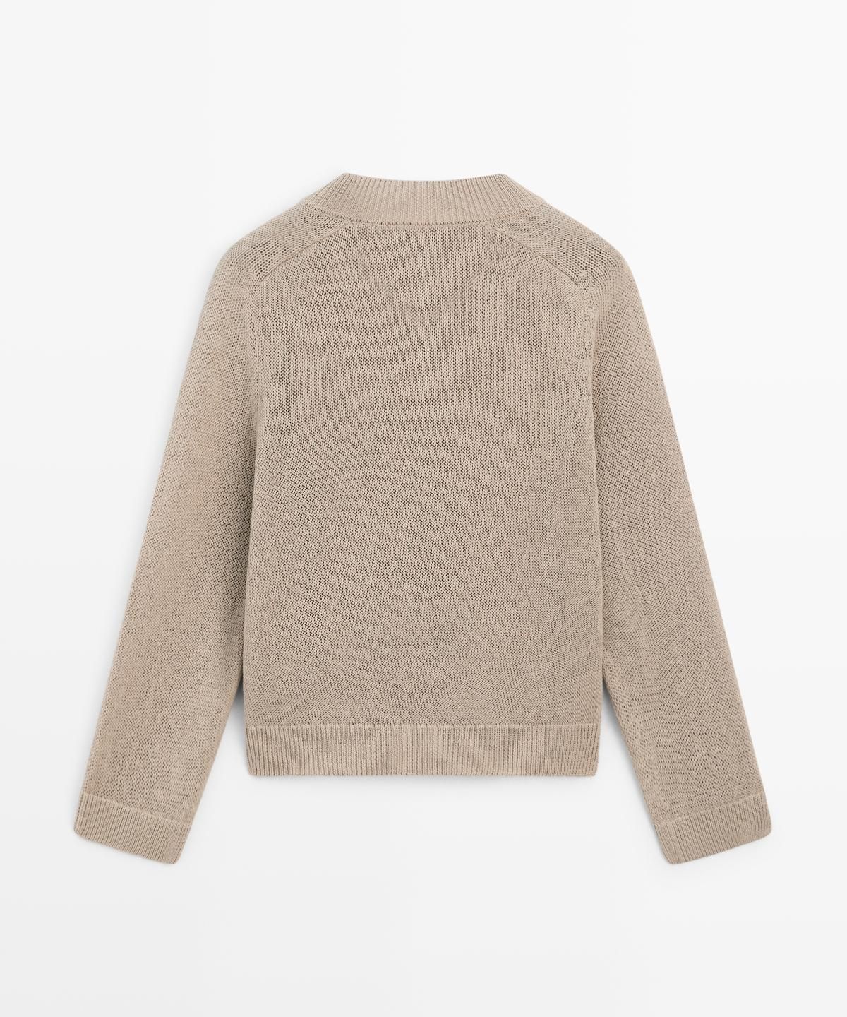 마시모두띠(MASSIMO DUTTI) 코튼 블렌드 V넥 니트 스웨터