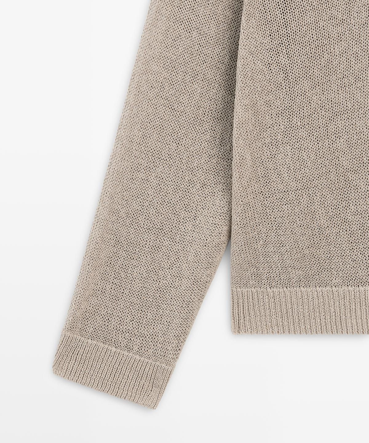마시모두띠(MASSIMO DUTTI) 코튼 블렌드 V넥 니트 스웨터