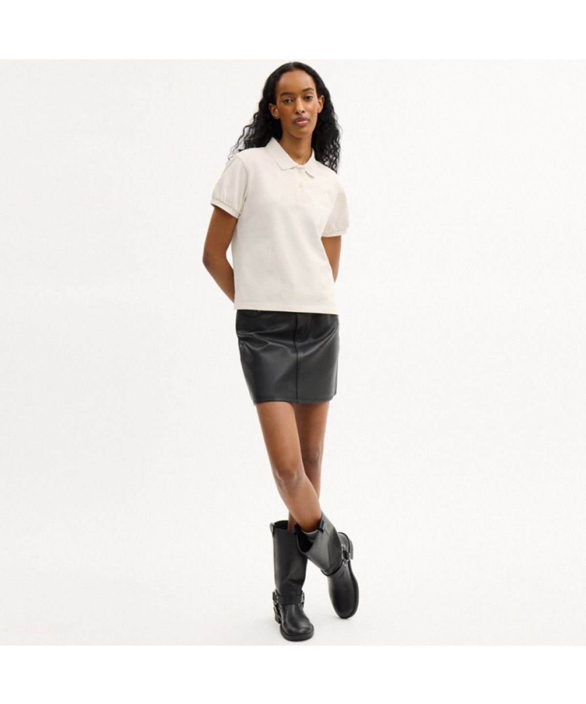 코치(COACH) 코치 스크립트 슈렁큰 폴로 인 코튼 CDW12 CRM