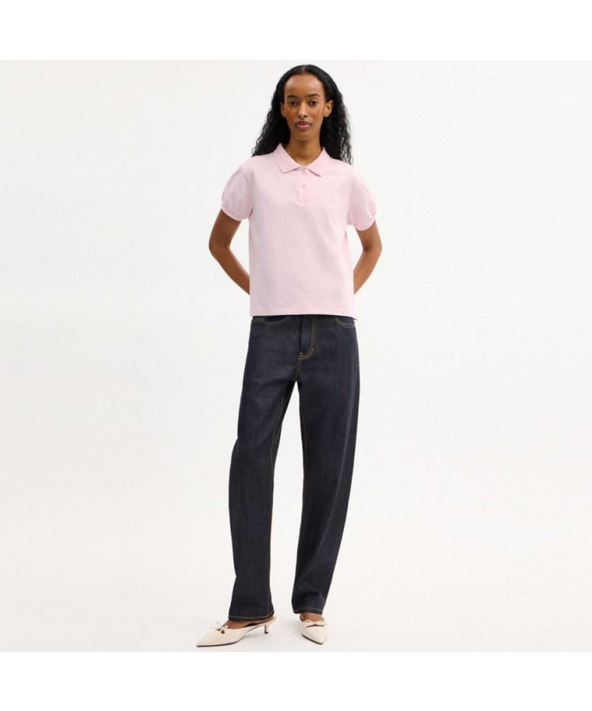 코치(COACH) 코치 스크립트 슈렁큰 폴로 인 코튼 CDW12 PIN