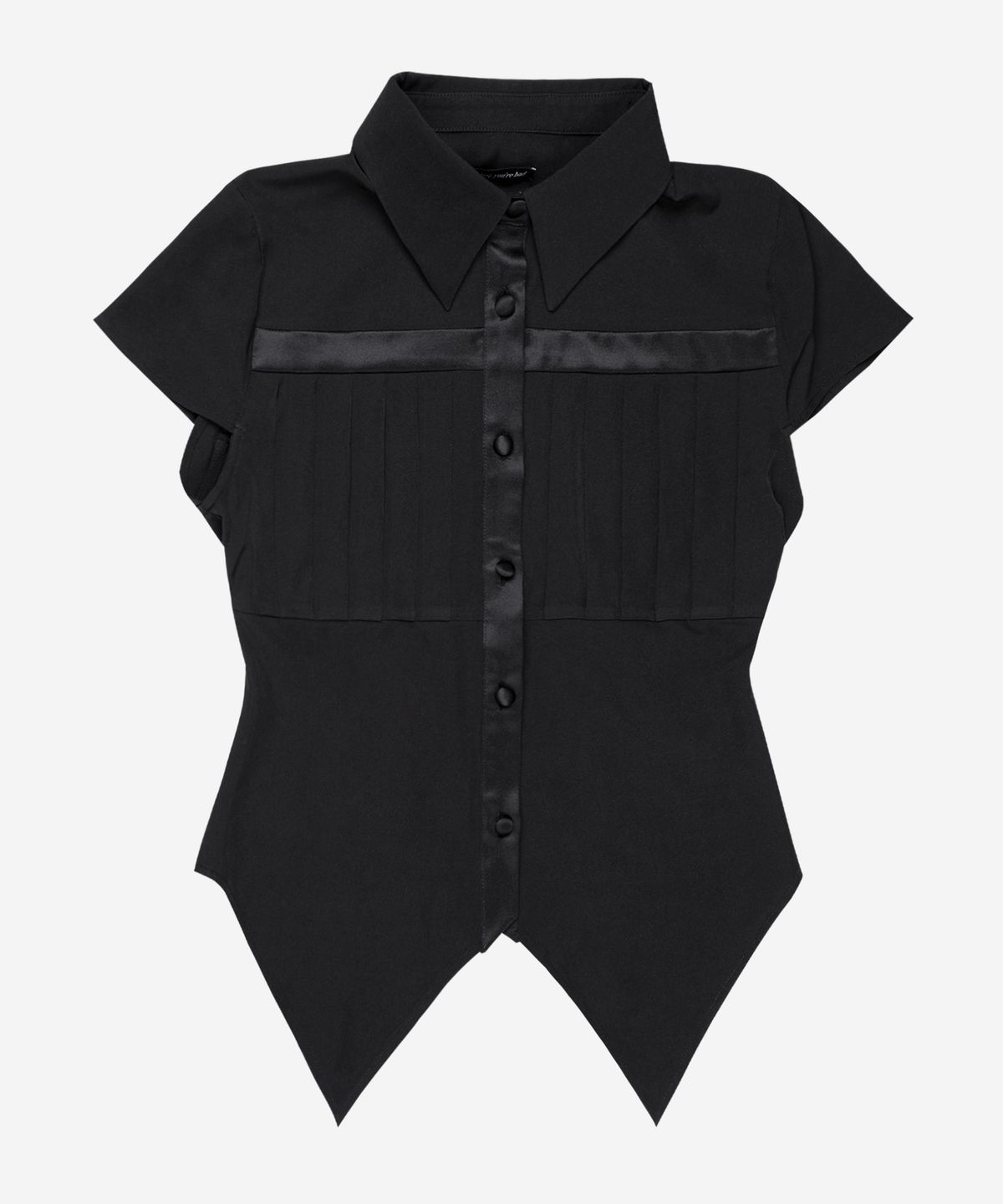 달링유어배드(DARLING, YOU'RE BAD) Cross Pleated Shirt #Black