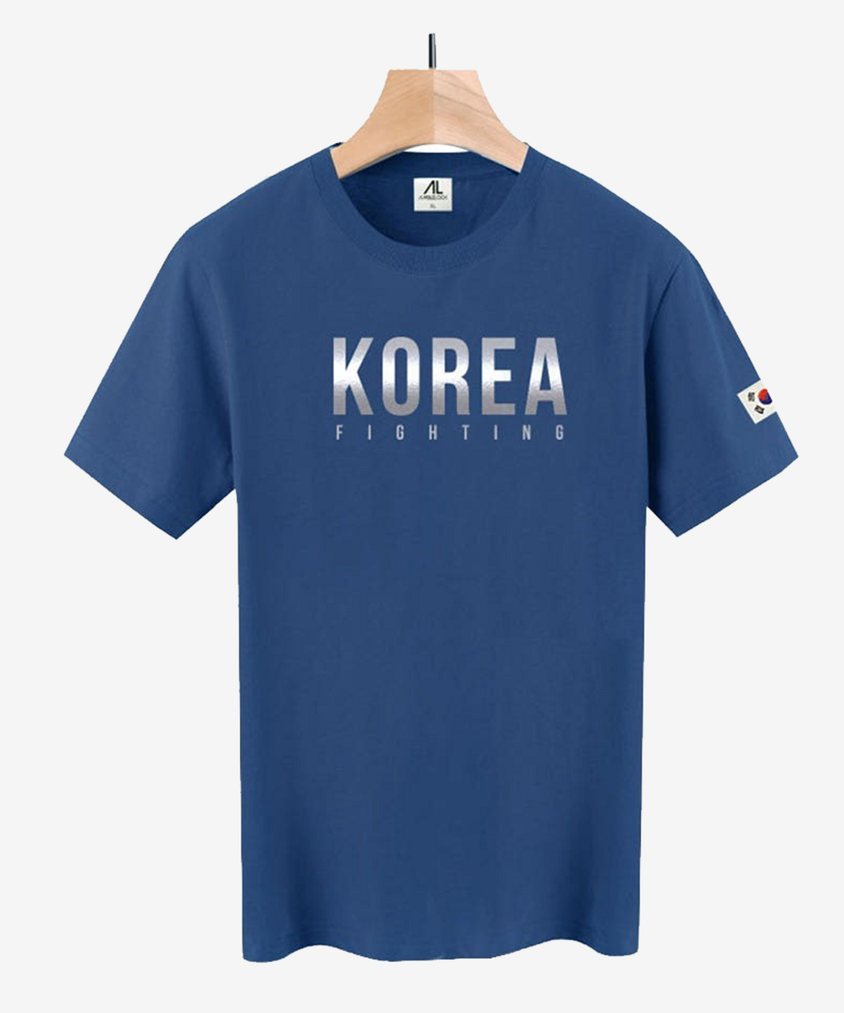 엠블룩(AMBLELOOK) 프리미엄 면스판 라운드 로카 반팔티 실버코리아 (6color)