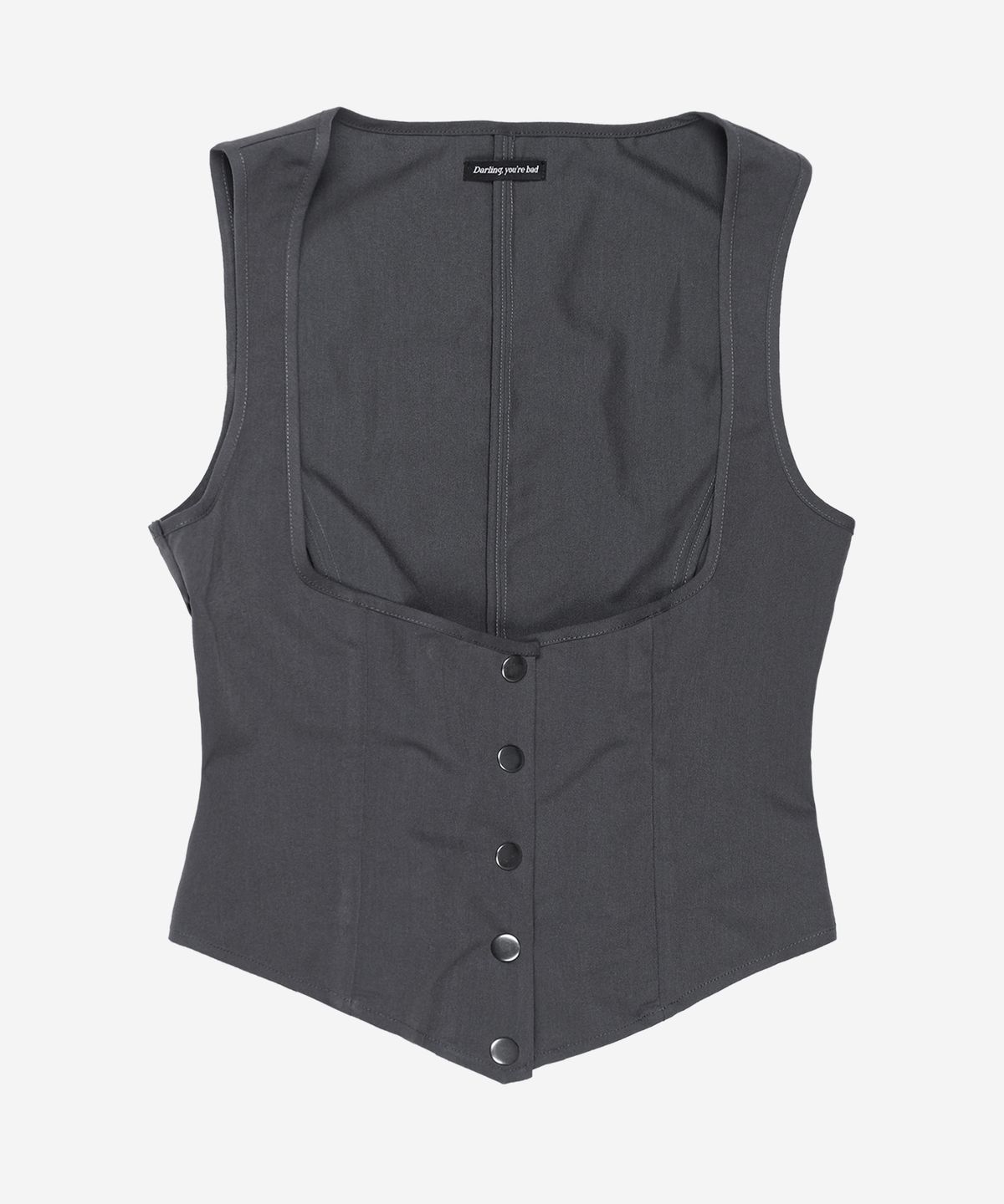 달링유어배드(DARLING, YOU'RE BAD) Back Corset Vest #Gray
