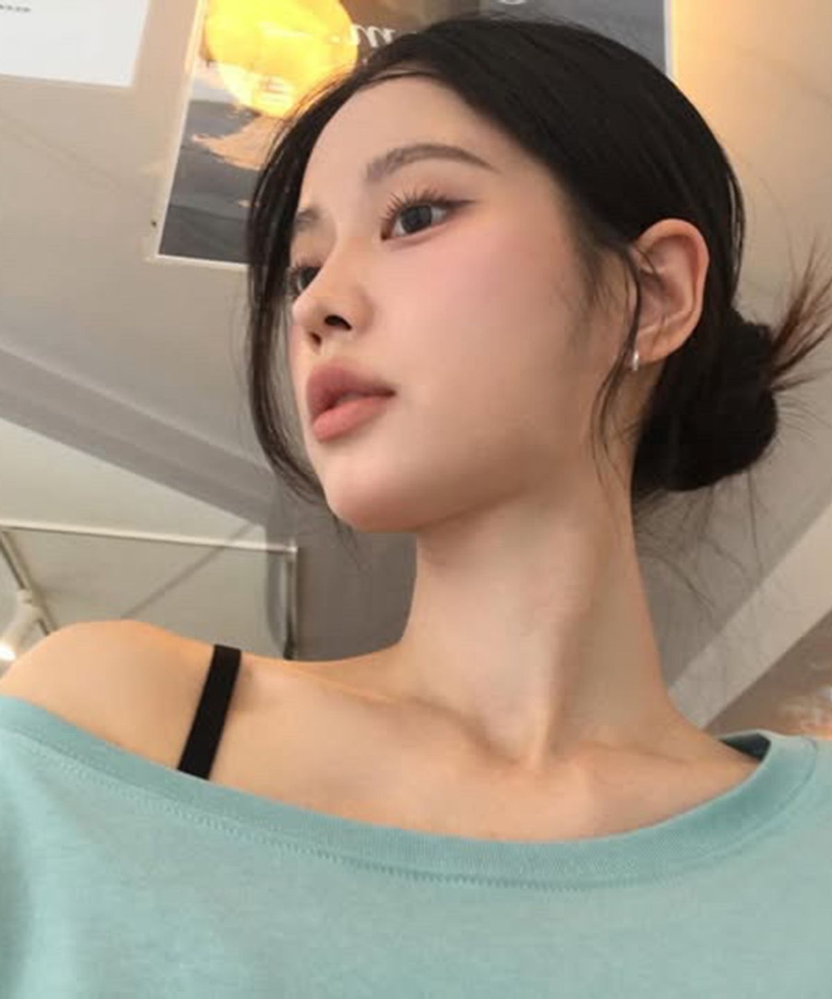스트라이프마가린(STMG) 마가린 원숄더 아플리케 로고 반팔 민트