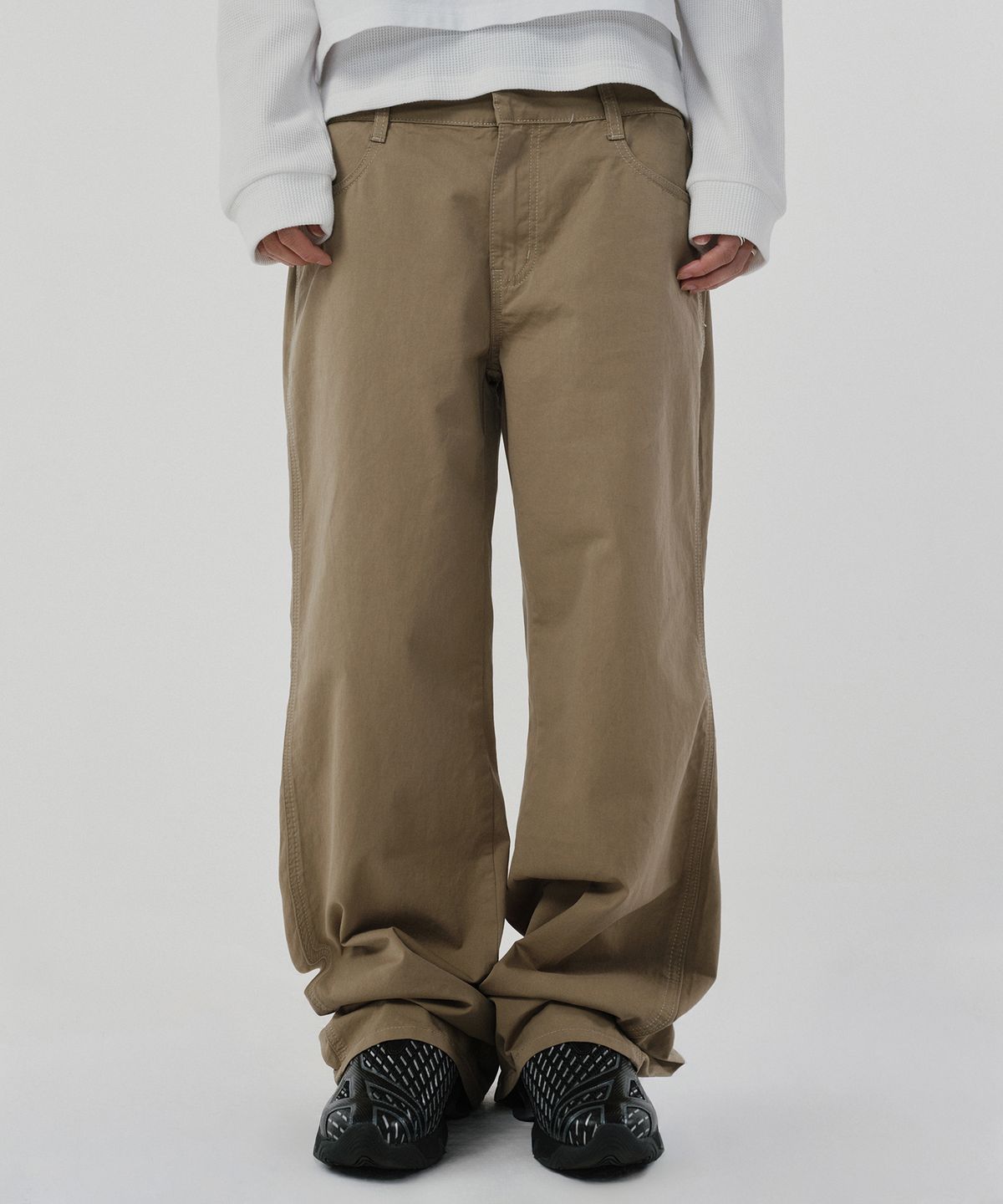 스웨이드(SUADE) SEMI WIDE PANTS [BEIGE]