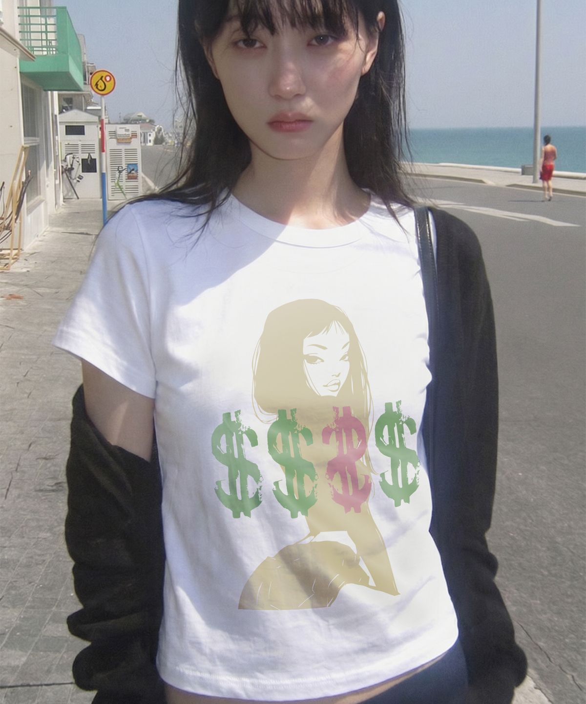 그레이버(GRAVER) [WOMAN]BAD MONEY 뉴크롭반팔티_2color
