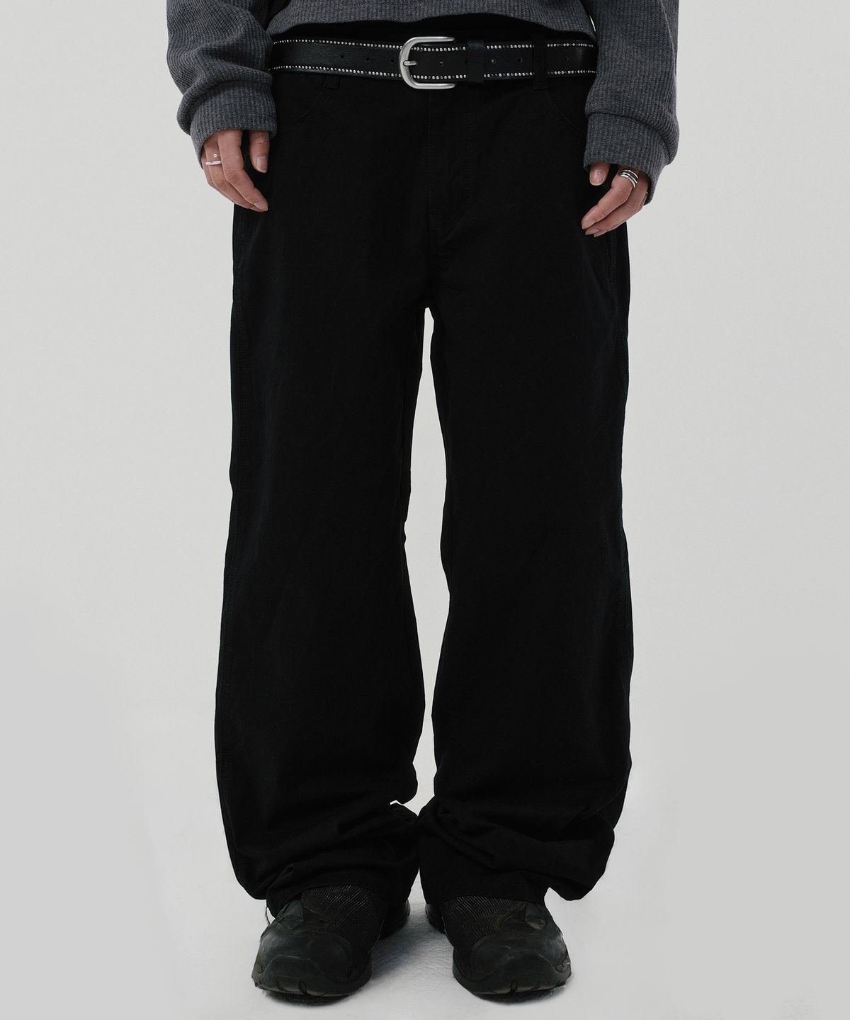 스웨이드(SUADE) SEMI WIDE PANTS [BLACK]