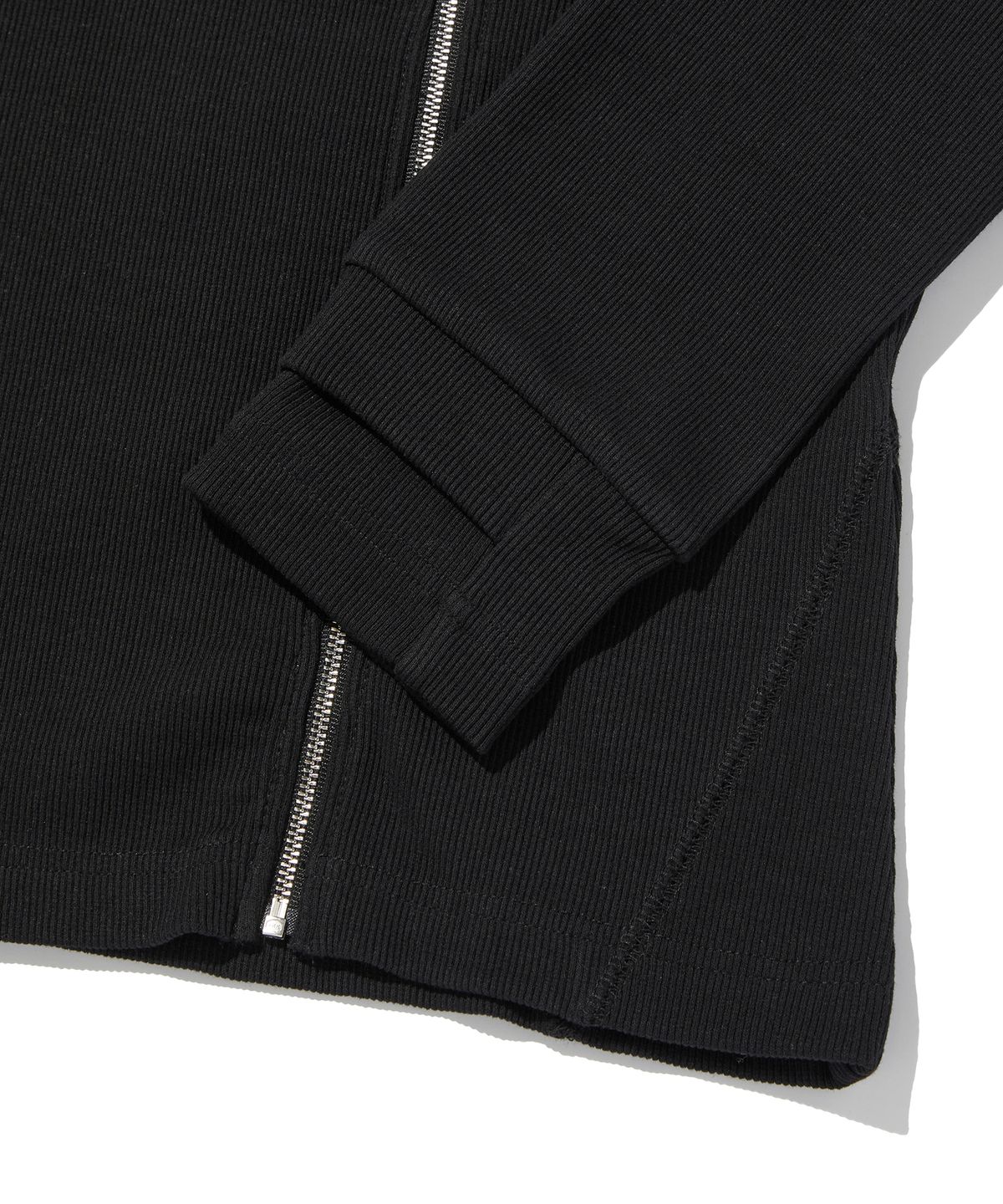 스웨이드(SUADE) SIDE ZIPPER ZIP UP [BLACK]