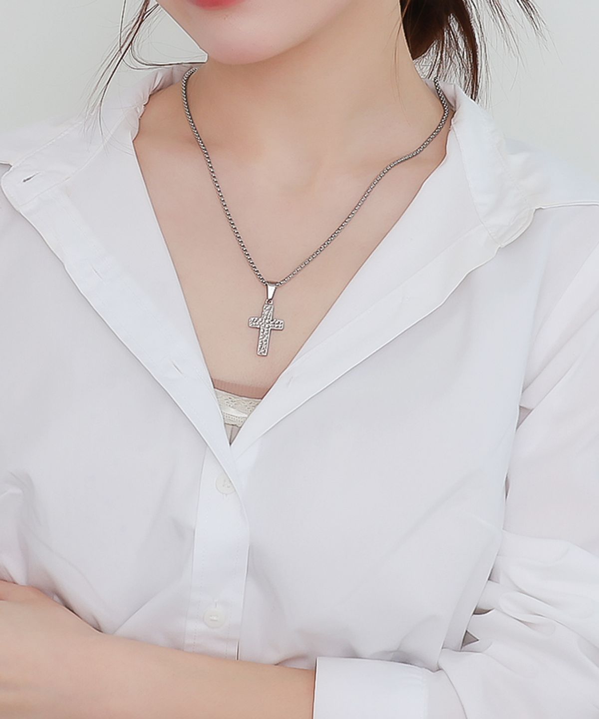 블랑시에르(BLANCIER) 크루스빈 BM261N1288 십자가 펜던트 남자 여자 목걸이