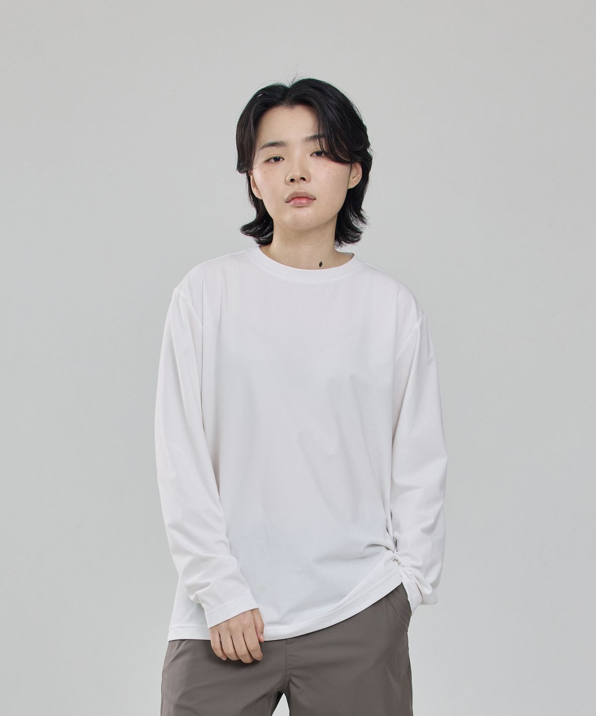 신즈(SHINZU) 엔지니어 180 긴팔 티셔츠 [화이트]