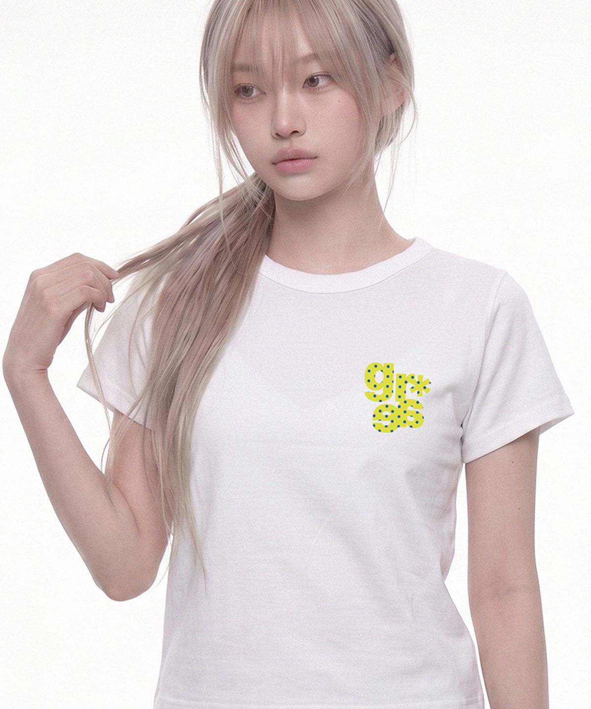 그레이버(GRAVER) [WOMAN]DOT FLOWER_뉴크롭반팔티_2color