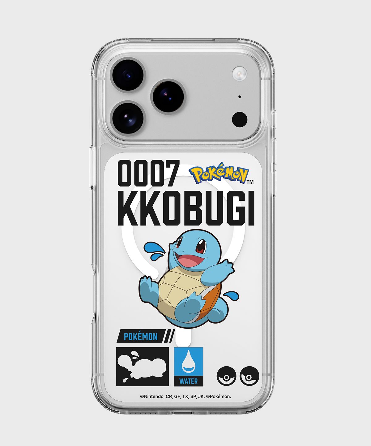 에스엘비에스(SLBS) 포켓몬 꼬부기 인덱스 클리어 마그넷 케이스 for iPhone17 Series
