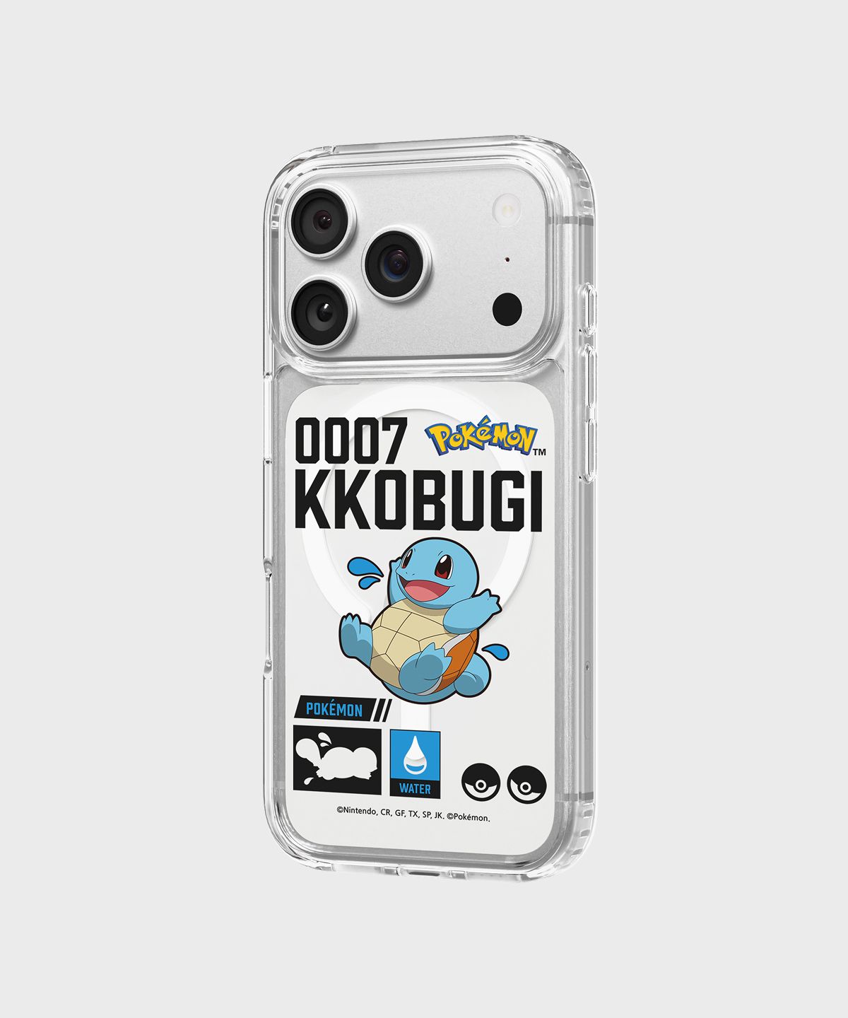 에스엘비에스(SLBS) 포켓몬 꼬부기 인덱스 클리어 마그넷 케이스 for iPhone17 Series