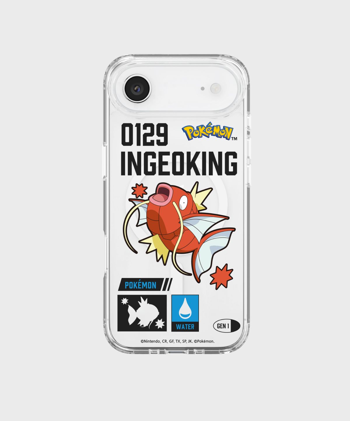 에스엘비에스(SLBS) 포켓몬 잉어킹 인덱스 클리어 마그넷 케이스 for iPhone17 Series