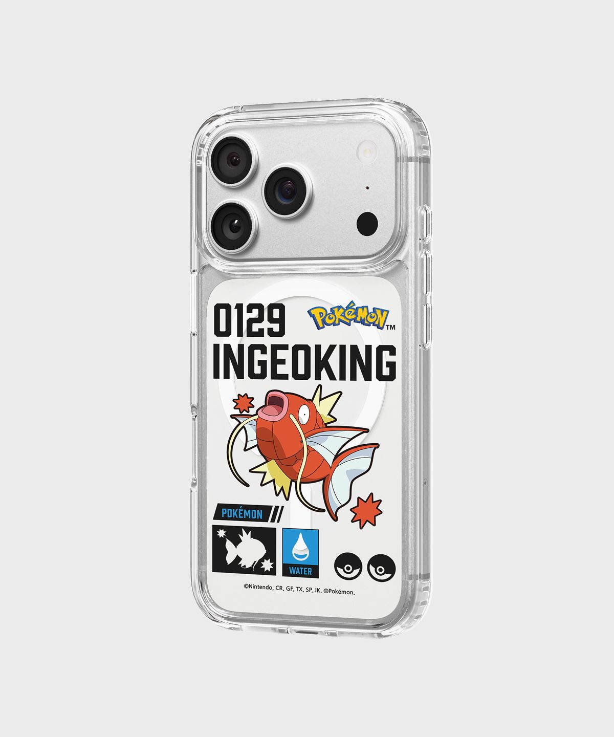 에스엘비에스(SLBS) 포켓몬 잉어킹 인덱스 클리어 마그넷 케이스 for iPhone17 Series