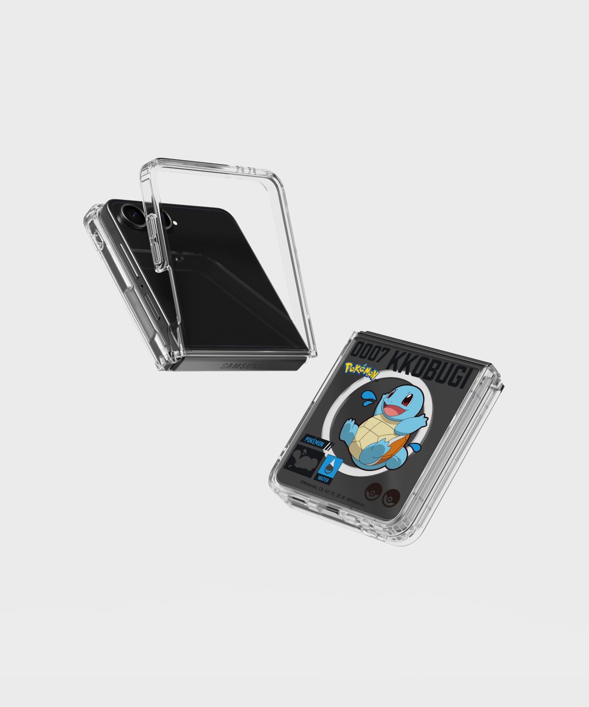 에스엘비에스(SLBS) 포켓몬 꼬부기 인덱스 클리어 마그넷 케이스 for Galaxy Z Flip7