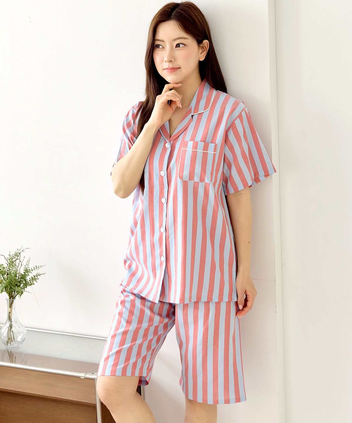 핑코코(PINGCOCO) 2115 스카이블 반소매 여성 파자마세트