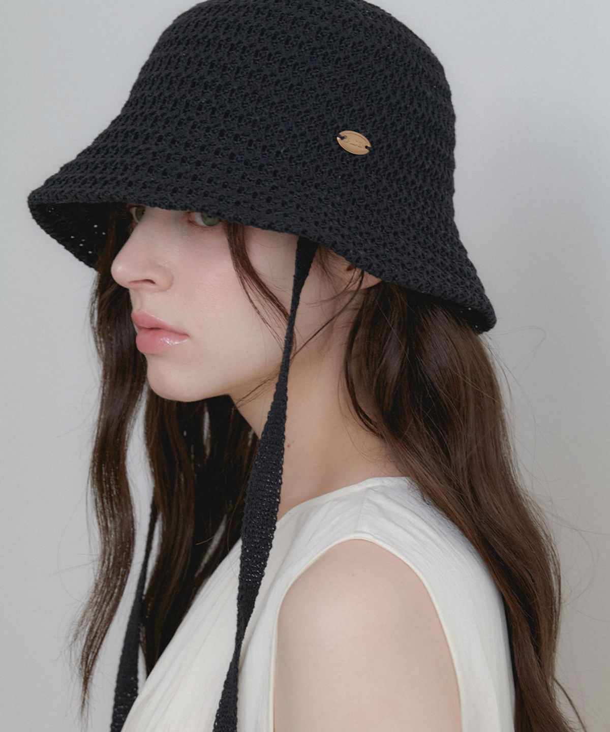 할렌(HALDEN) string mesh bucket hat (C077_black)