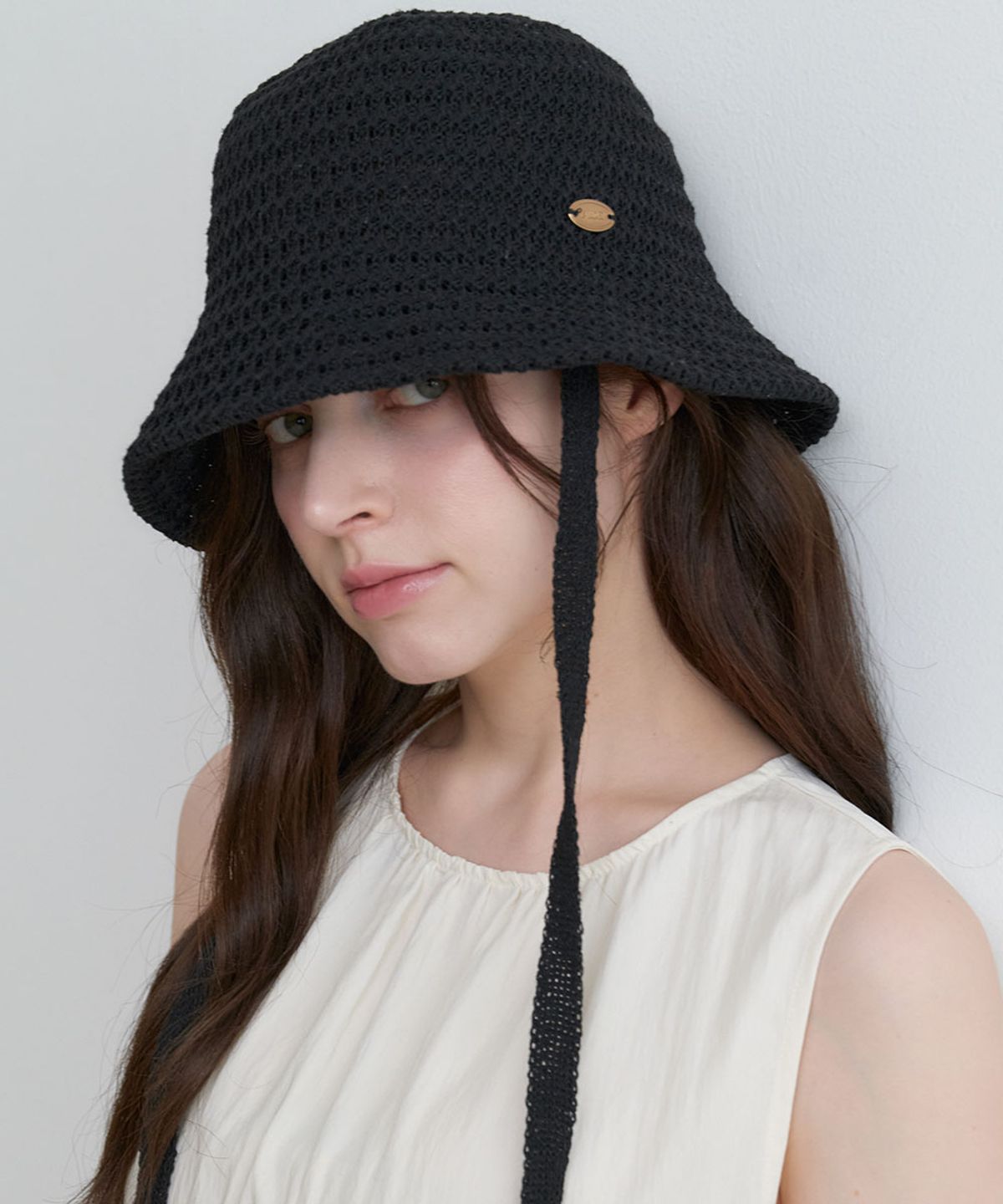 할렌(HALDEN) string mesh bucket hat (C077_black)
