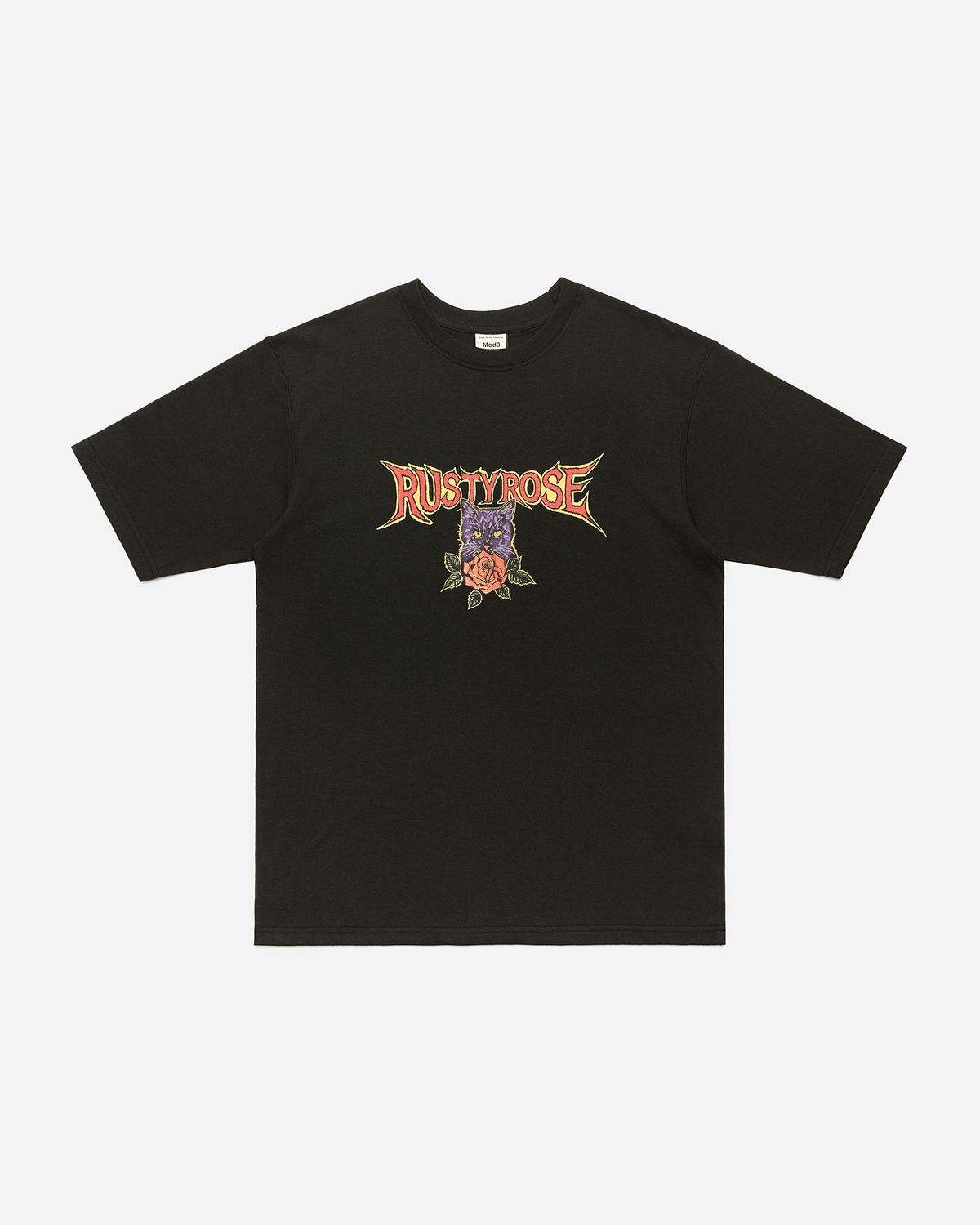 모드나인(MODNINE) Rusty Rose - Oversized T-Shirt Black