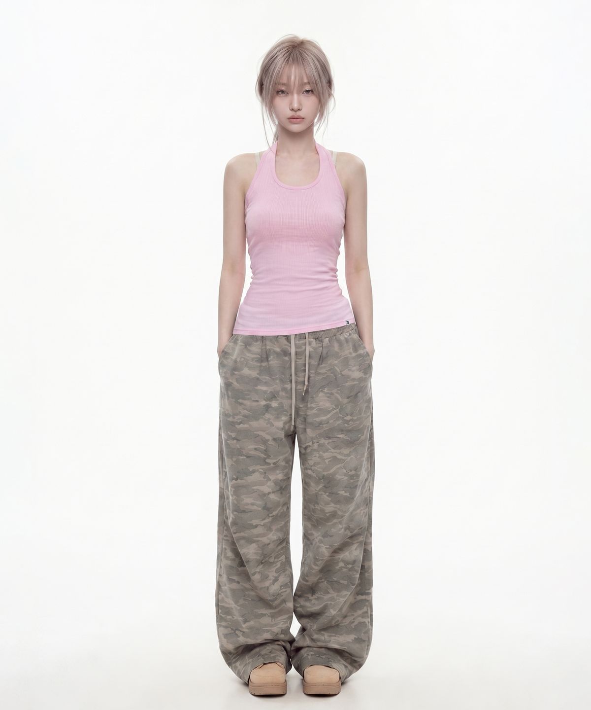 그레이버(GRAVER) [WOMAN]골지 홀터 슬리브리스 탑_2color