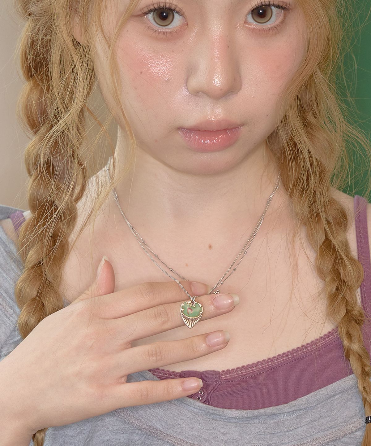 키이비(KIIBI) heart & butterfly necklace set silver