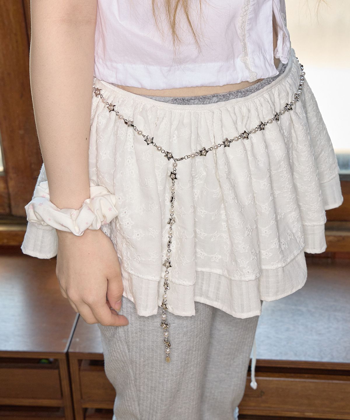 키이비(KIIBI) star pearl chain belt silver