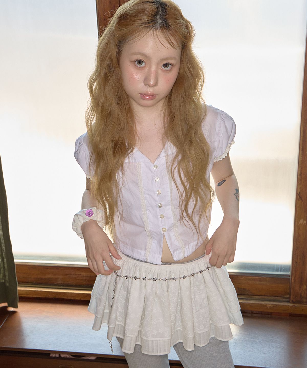 키이비(KIIBI) star pearl chain belt silver