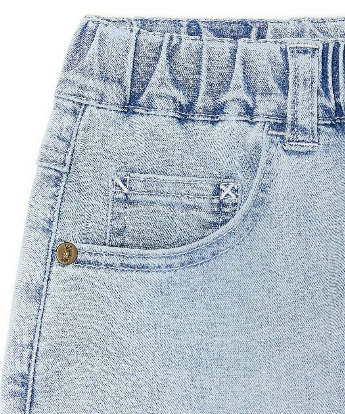 리 키즈(LEE KIDS) 스탠다드 핏 7부 데님팬츠 인디고미디움 LK2602IS04IM