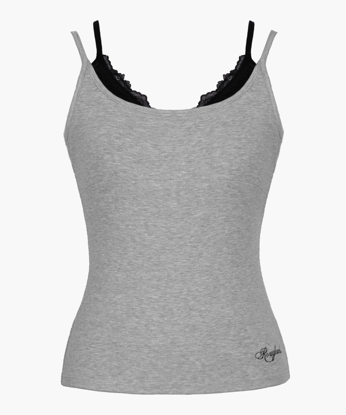 러프넥(ROUGHNECK) Lace Layered Sleeveless Gray