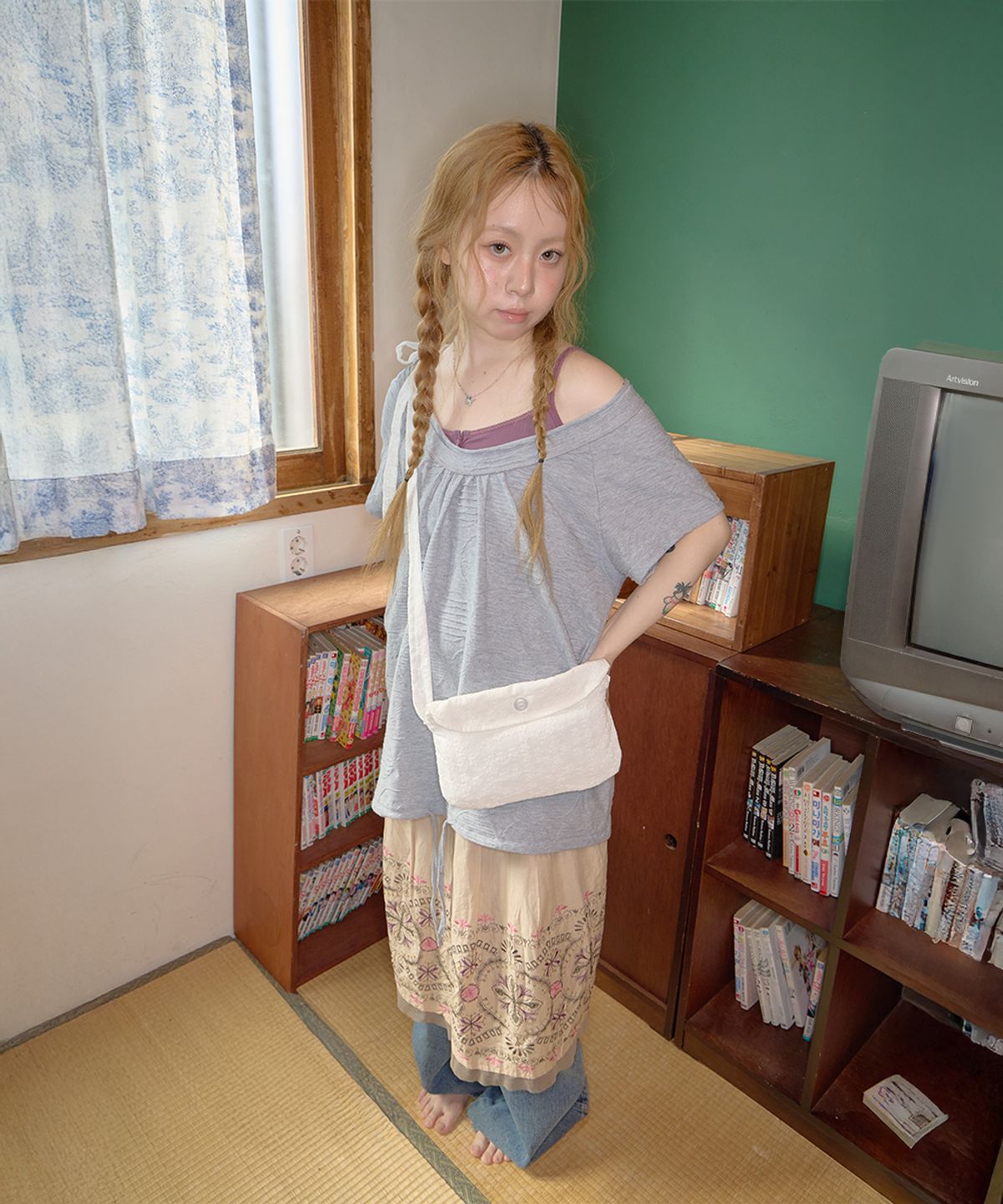 키이비(KIIBI) pure star belt bag white