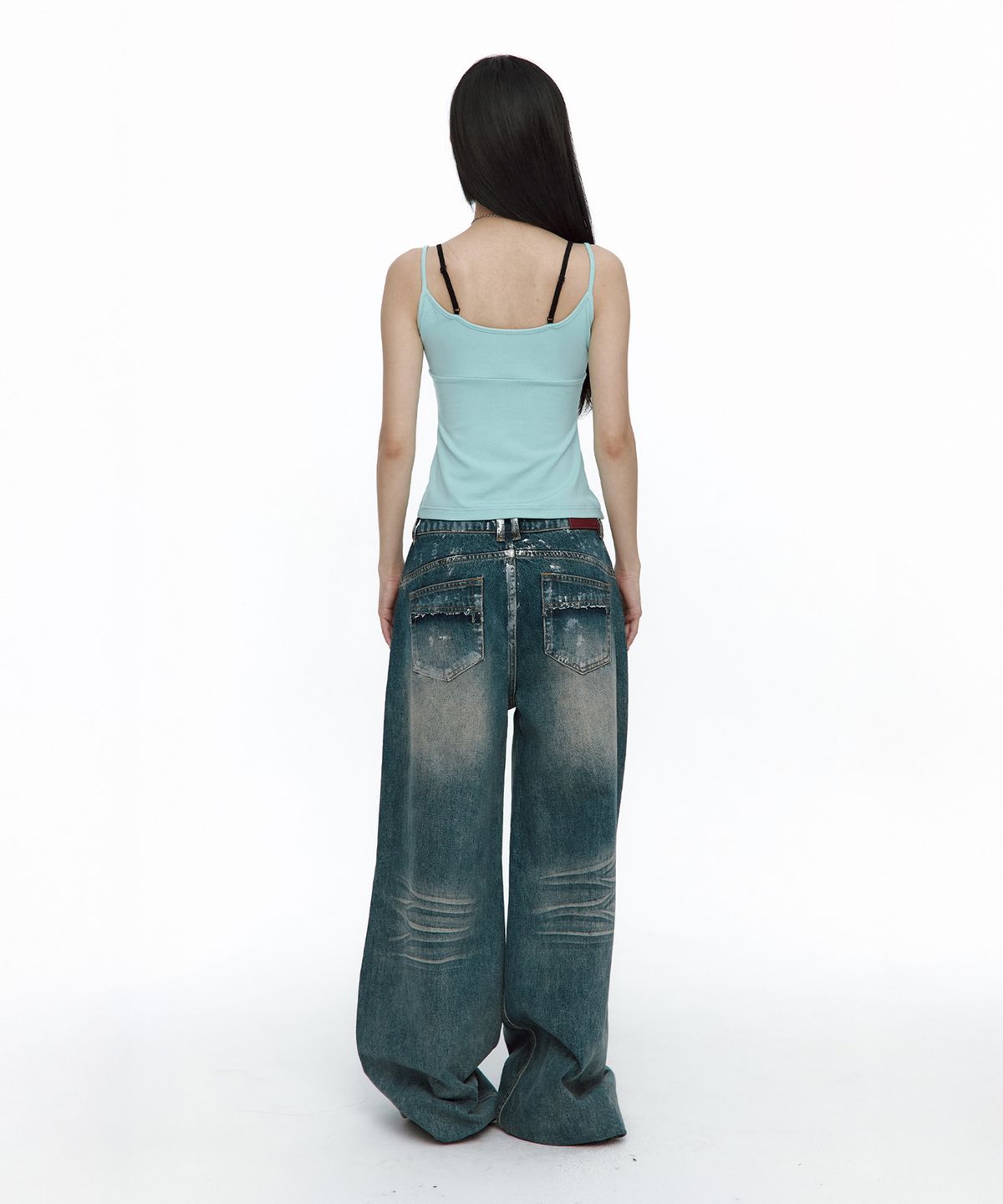 러프넥(ROUGHNECK) Lace Layered Sleeveless Mint