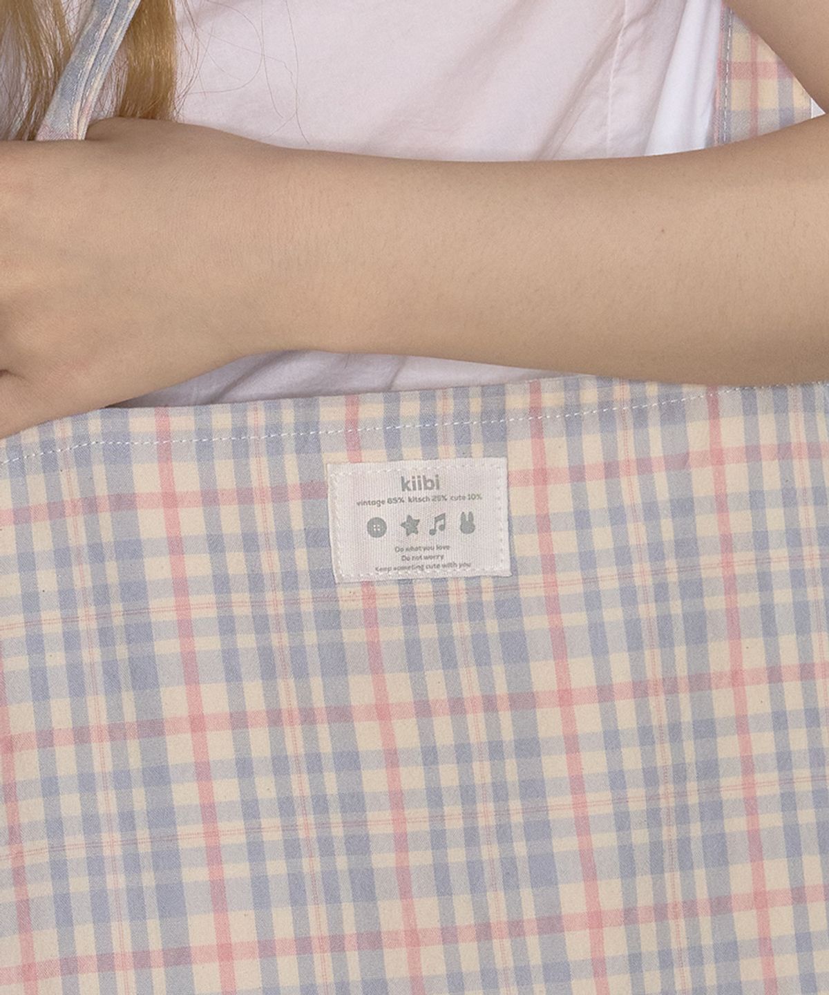 키이비(KIIBI) summer check shoulder bag blue