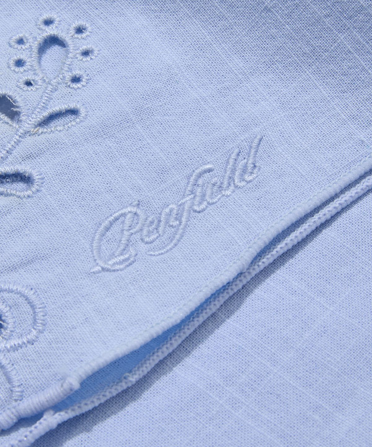 펜필드(PENFIELD) 레이저 커팅 엠브로이더리 롱 스카프 민트_FS7AM21F