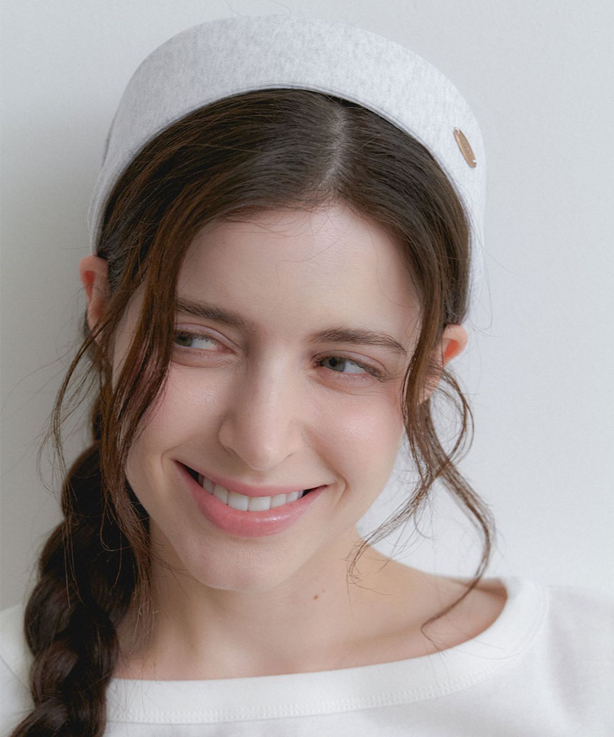 할렌(HALDEN) ribbed pendant hairband (H049_whitegrey)