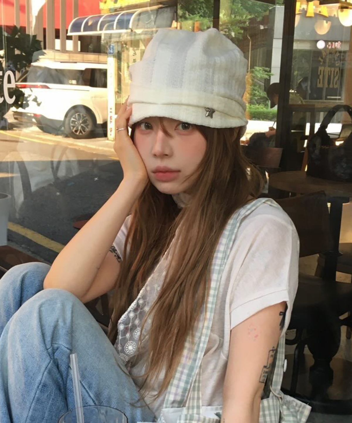 키이비(KIIBI) summer lace beanie ivory
