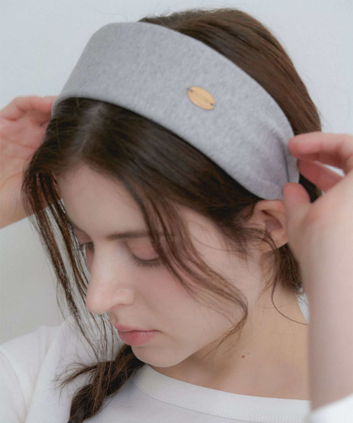 할렌(HALDEN) ribbed pendant hairband (H049_grey)