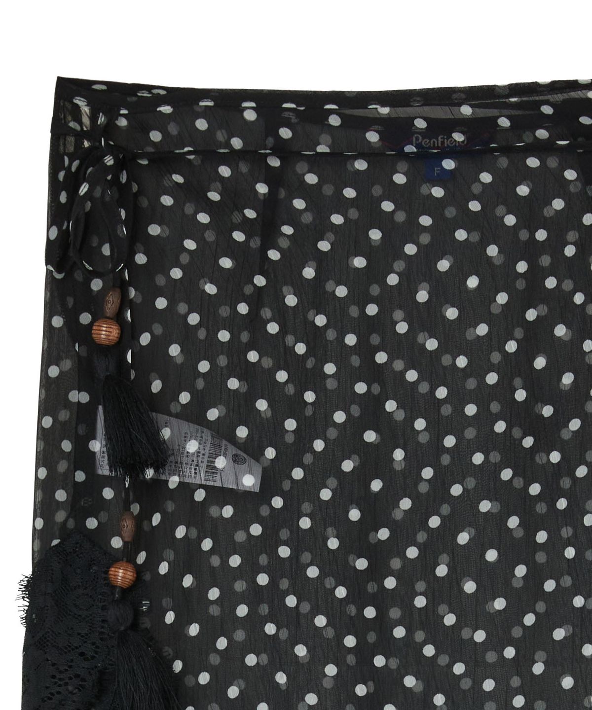 펜필드(PENFIELD) 도트 레이스 레이어드 랩스커트 블랙_FS7WS03F