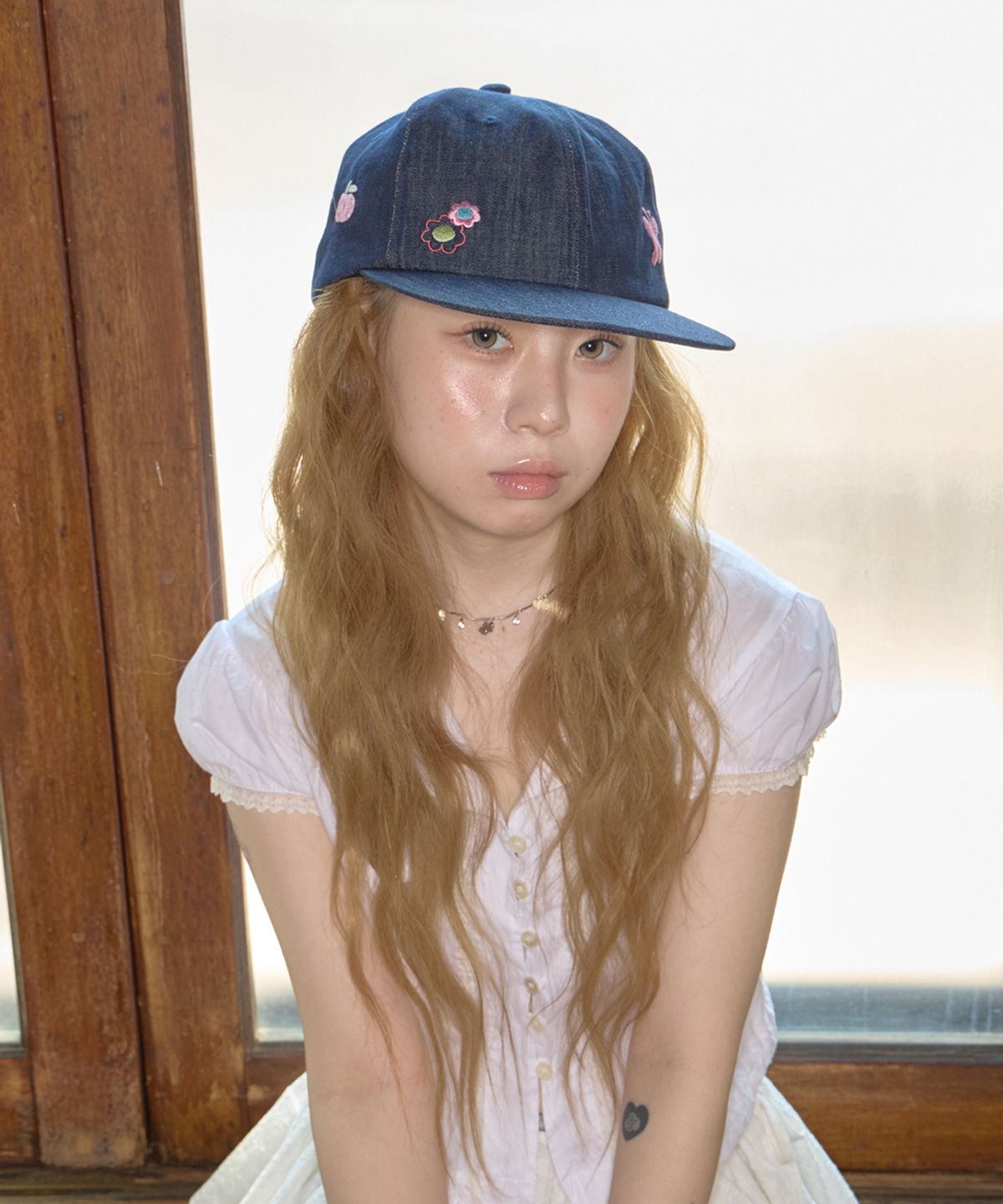키이비(KIIBI) kitsch washed denim cap navy