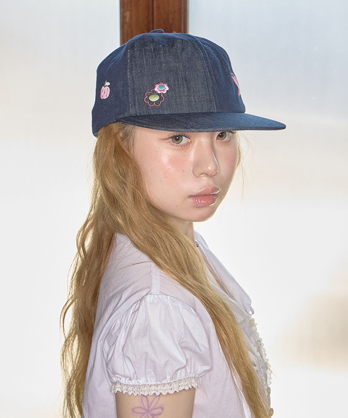 키이비(KIIBI) kitsch washed denim cap navy