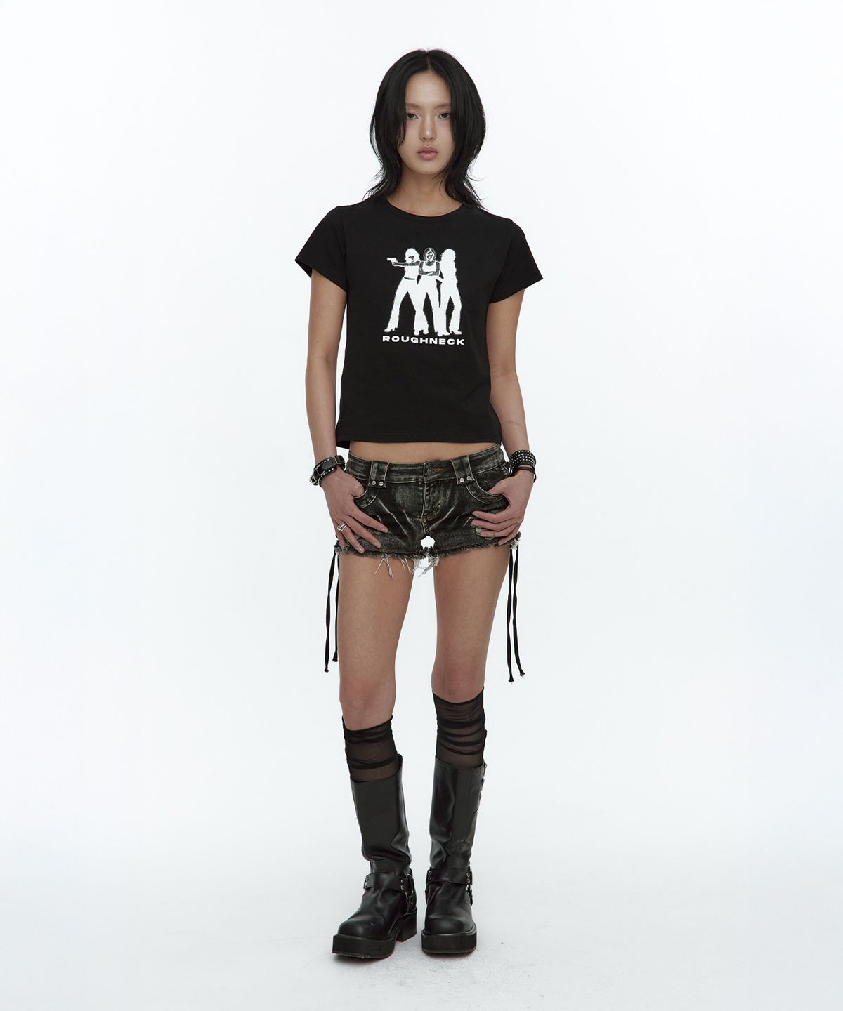 러프넥(ROUGHNECK) ME-3 T-Shirt Black