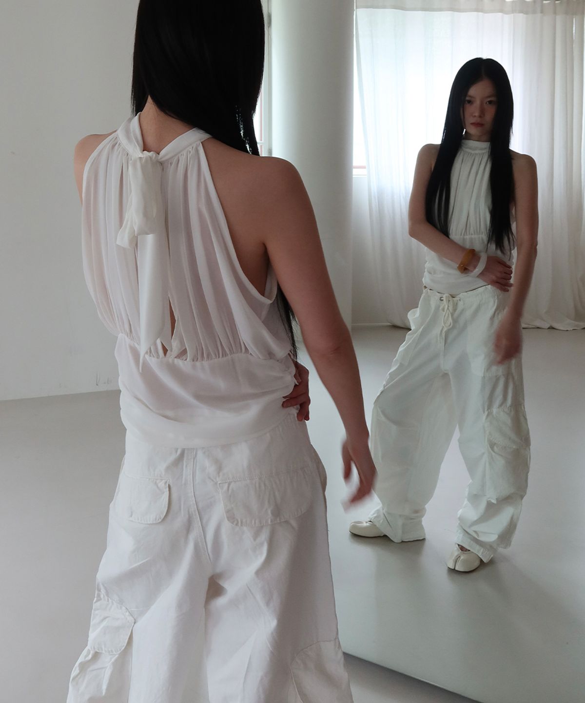 프로젝트 웨이브(PROJECT WAVE) SHEER VOLUME BLOUSE (2COLOR)