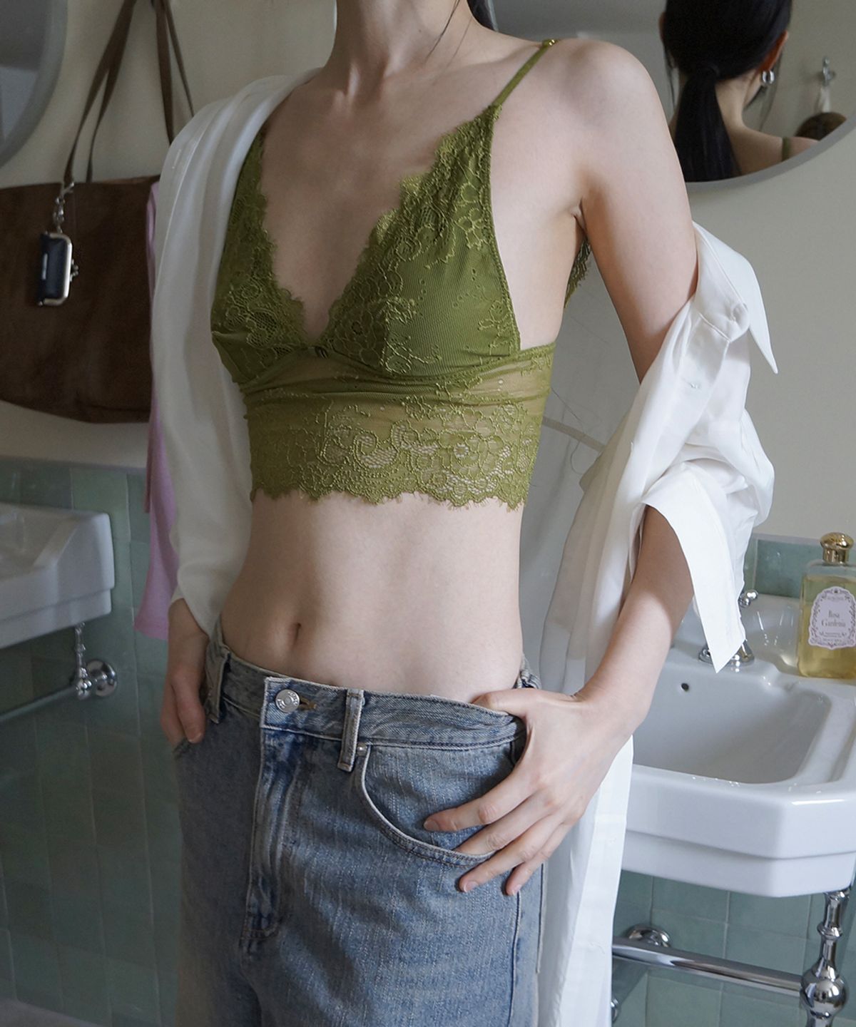 프로젝트 웨이브(PROJECT WAVE) RACE BRA TOP-GREEN