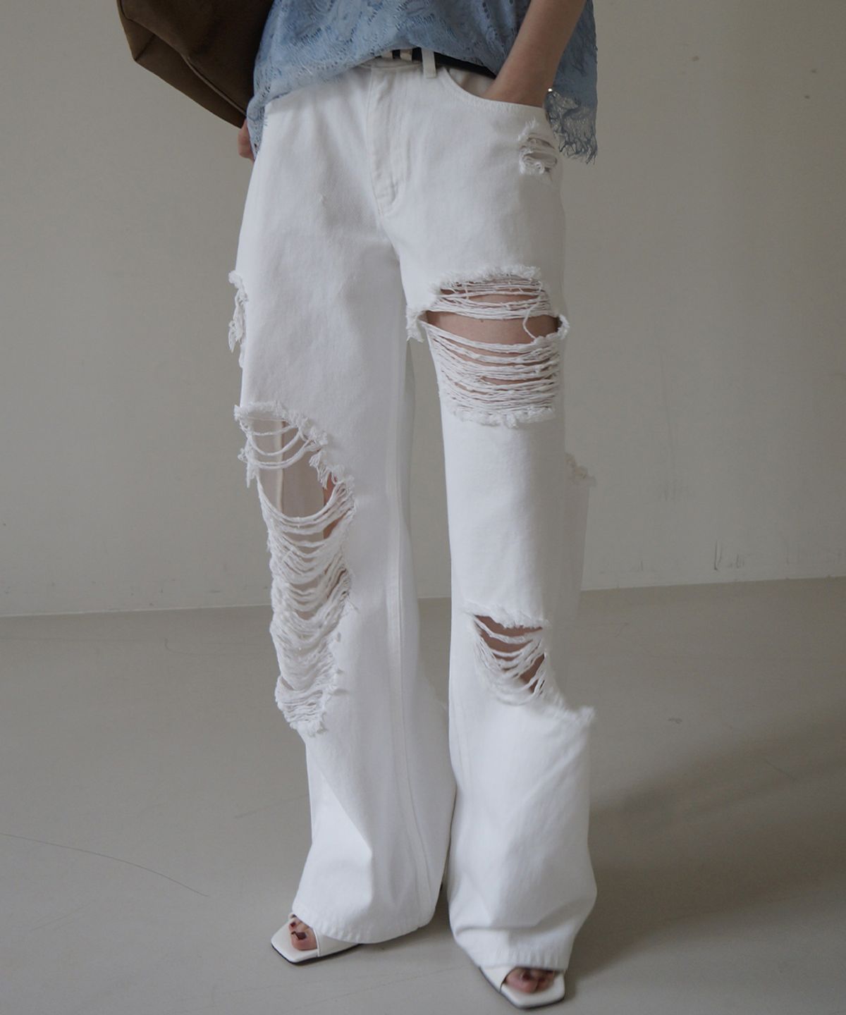 프로젝트 웨이브(PROJECT WAVE) VINTAGE WIDE PANTS-IVORY