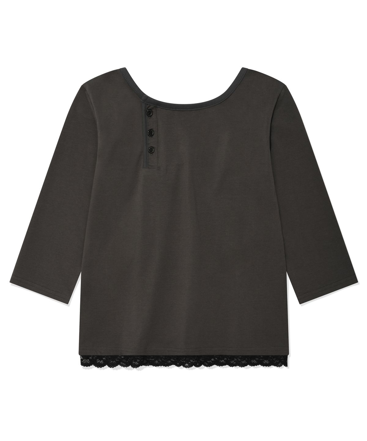 리트리버클럽(RETRIEVER CLUB) HENLEY NECK 7 CUT [CHARCOAL GRAY]